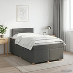 Boxspring ágy matraccal Sötétszürke 120 x 190 cm Szövet
