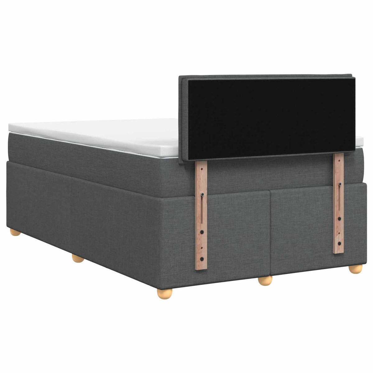 Boxspring ágy matraccal Sötétszürke 120 x 190 cm Szövet 8