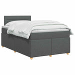 Boxspring ágy matraccal Sötétszürke 120 x 190 cm Szövet 3