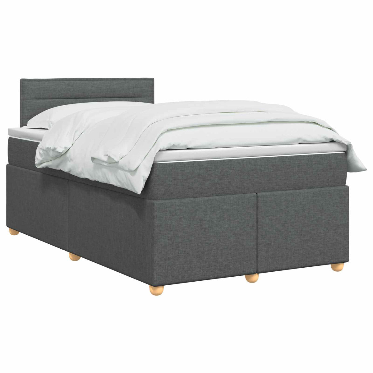 Boxspring ágy matraccal Sötétszürke 120 x 190 cm Szövet 3