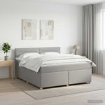 Boxspring ágy matraccal Világosszürke 180 x 200 cm Szövet