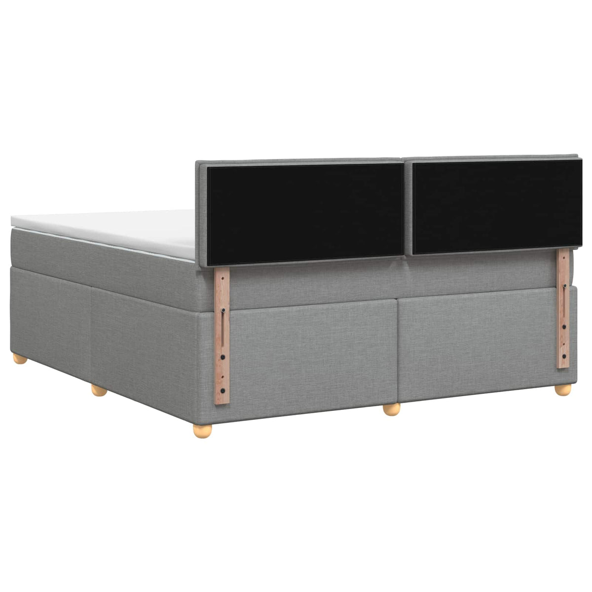 Boxspring ágy matraccal Világosszürke 180 x 200 cm Szövet 8