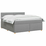 Boxspring ágy matraccal Világosszürke 180 x 200 cm Szövet 3