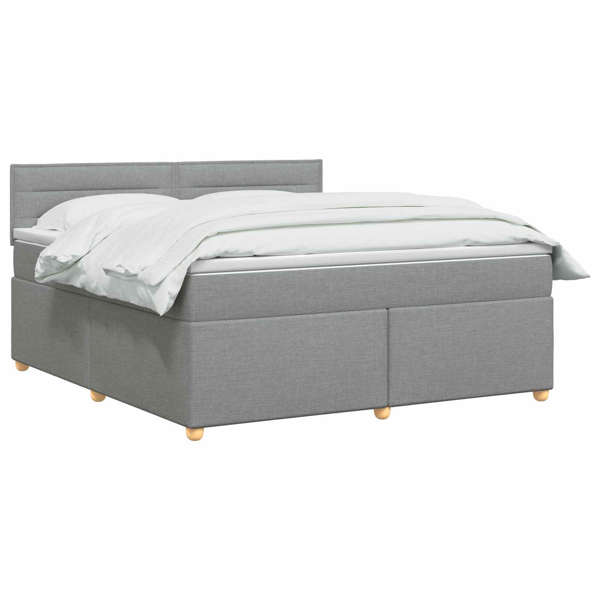 Boxspring ágy matraccal Világosszürke 180 x 200 cm Szövet 3