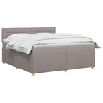 Boxspring ágy matraccal Tópszínű 200 x 200 cm Szövet 3