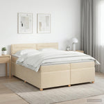 Boxspring ágy matraccal Krémszínű 200 x 200 cm Szövet