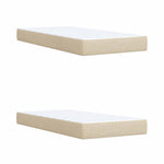 Boxspring ágy matraccal Krémszínű 200 x 200 cm Szövet 6