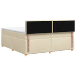 Boxspring ágy matraccal Krémszínű 200 x 200 cm Szövet 8