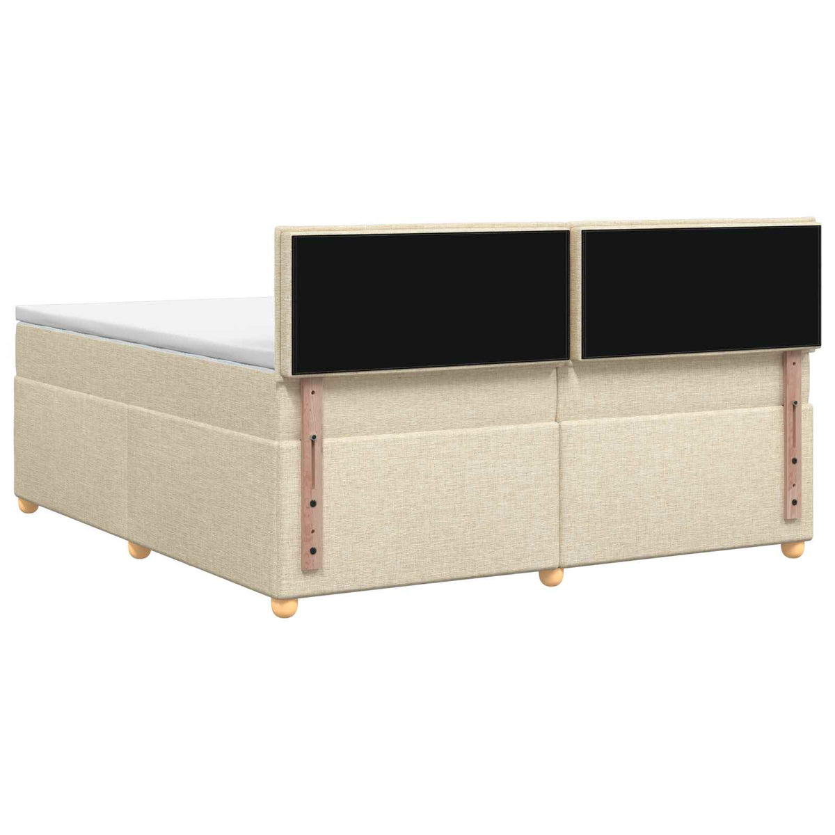 Boxspring ágy matraccal Krémszínű 200 x 200 cm Szövet 8
