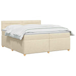 Boxspring ágy matraccal Krémszínű 200 x 200 cm Szövet 3