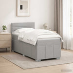 Boxspring ágy matraccal Világosszürke 100 x 200 cm Szövet