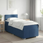 Boxspring ágy matraccal fejtámlával Kék 90 x 200 cm Szövet
