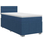 Boxspring ágy matraccal fejtámlával Kék 90 x 200 cm Szövet 2