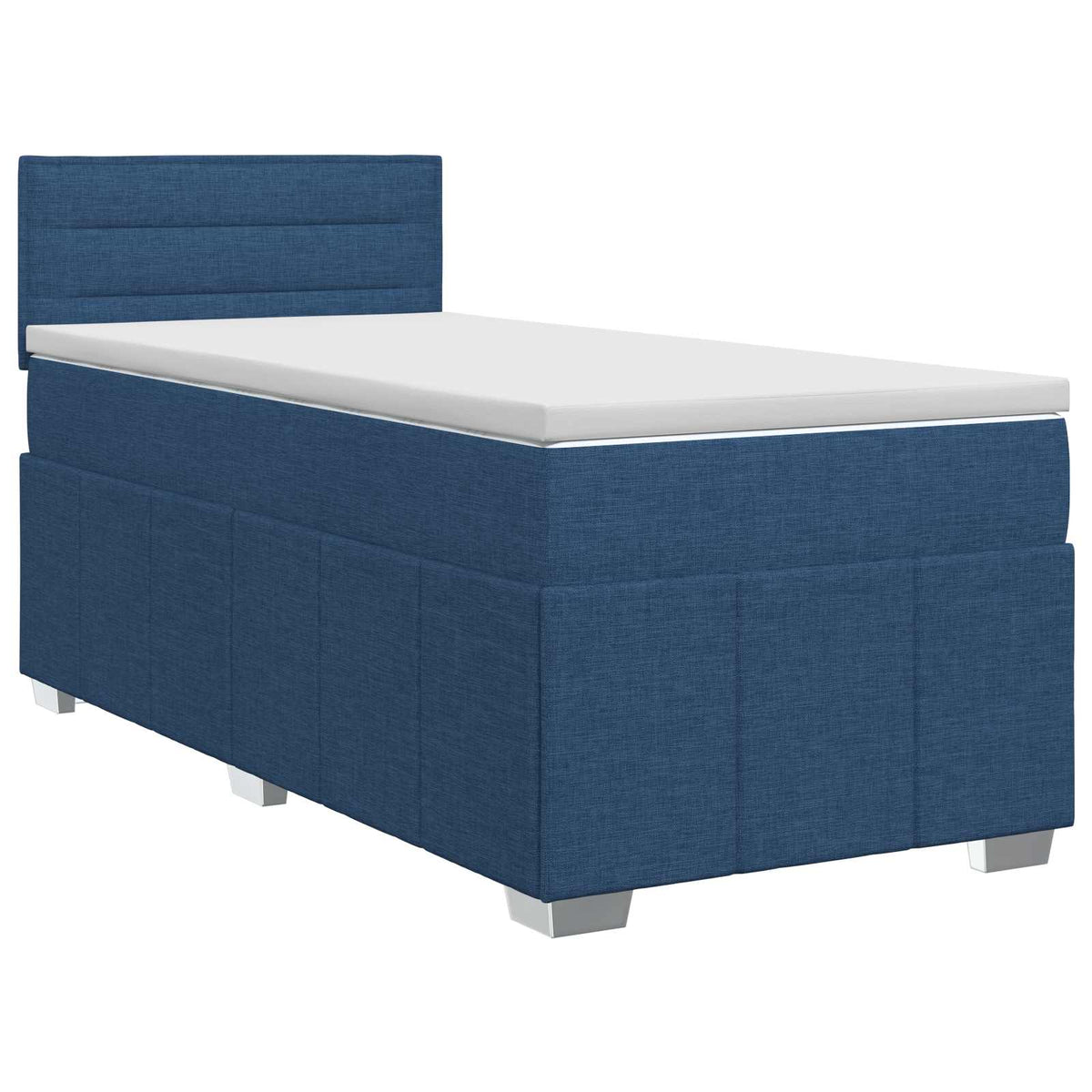 Boxspring ágy matraccal fejtámlával Kék 90 x 200 cm Szövet 2