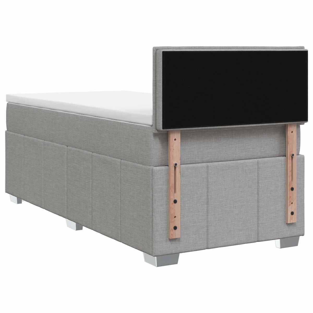 Boxspring ágy matraccal Világosszürke 100 x 200 cm Szövet 8