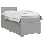 Boxspring ágy matraccal Világosszürke 100 x 200 cm Szövet 3