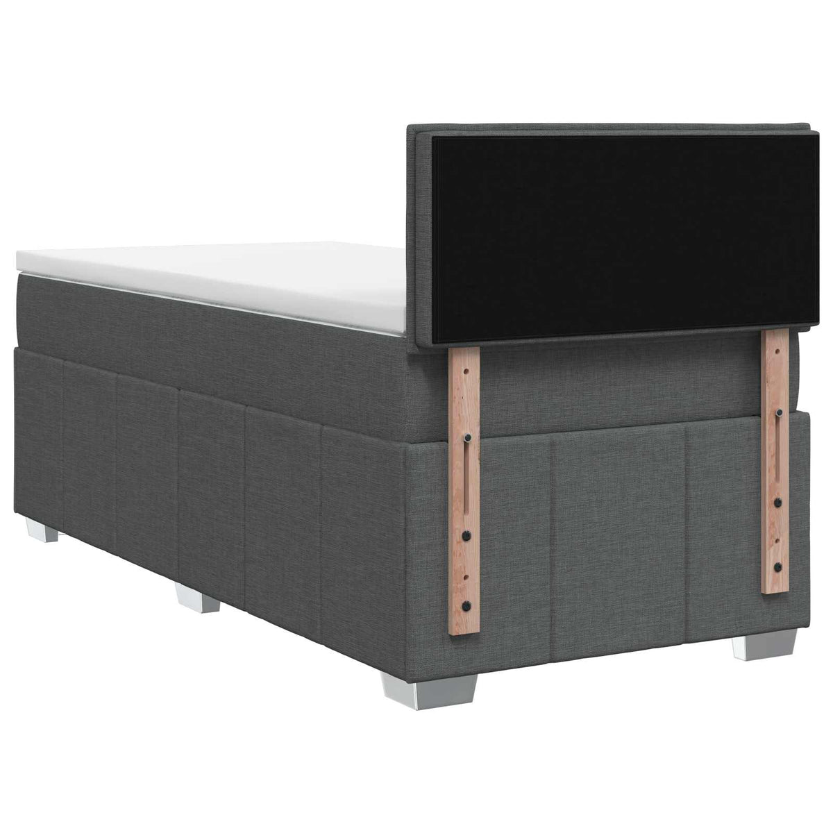 Boxspring ágy matraccal Sötétszürke 100 x 200 cm Szövet 8