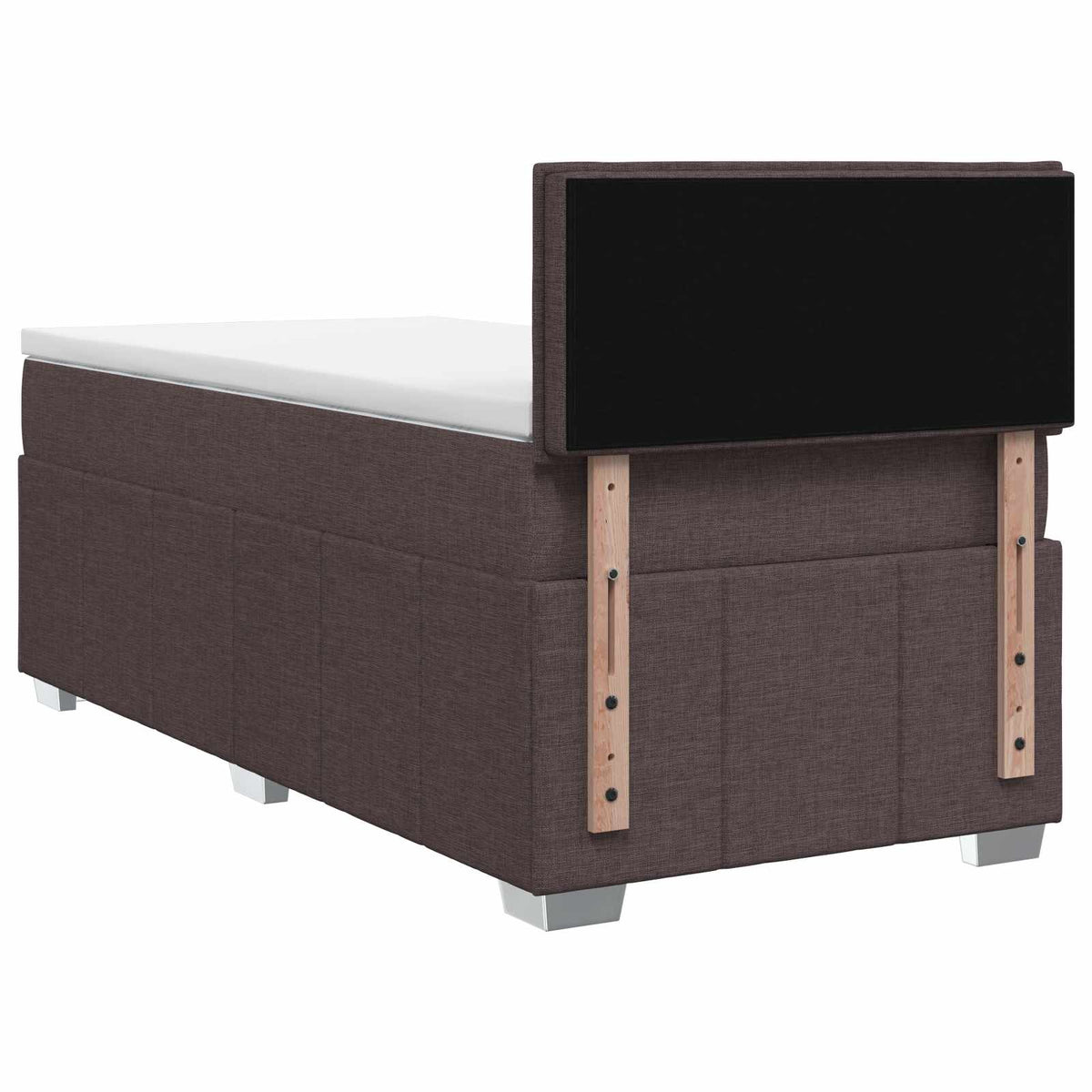 Boxspring ágy matraccal Sötét Barna 100 x 200 cm Szövet 8