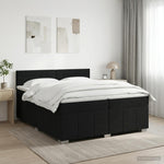 Boxspring ágy matraccal fejtámlával Fekete 200 x 200 cm Szövet