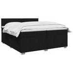 Boxspring ágy matraccal fejtámlával Fekete 200 x 200 cm Szövet 3
