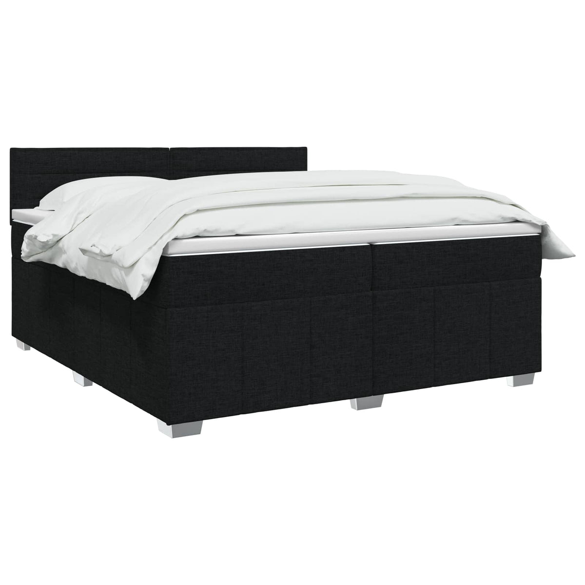 Boxspring ágy matraccal fejtámlával Fekete 200 x 200 cm Szövet 3