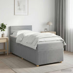 Boxspring ágy matraccal Világosszürke 100 x 200 cm Szövet