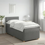 Boxspring ágy matraccal Sötétszürke 100 x 200 cm Szövet