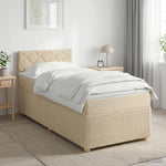 Boxspring ágy matraccal Krémszínű 90 x 200 cm Szövet
