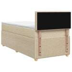 Boxspring ágy matraccal Krémszínű 90 x 200 cm Szövet 8