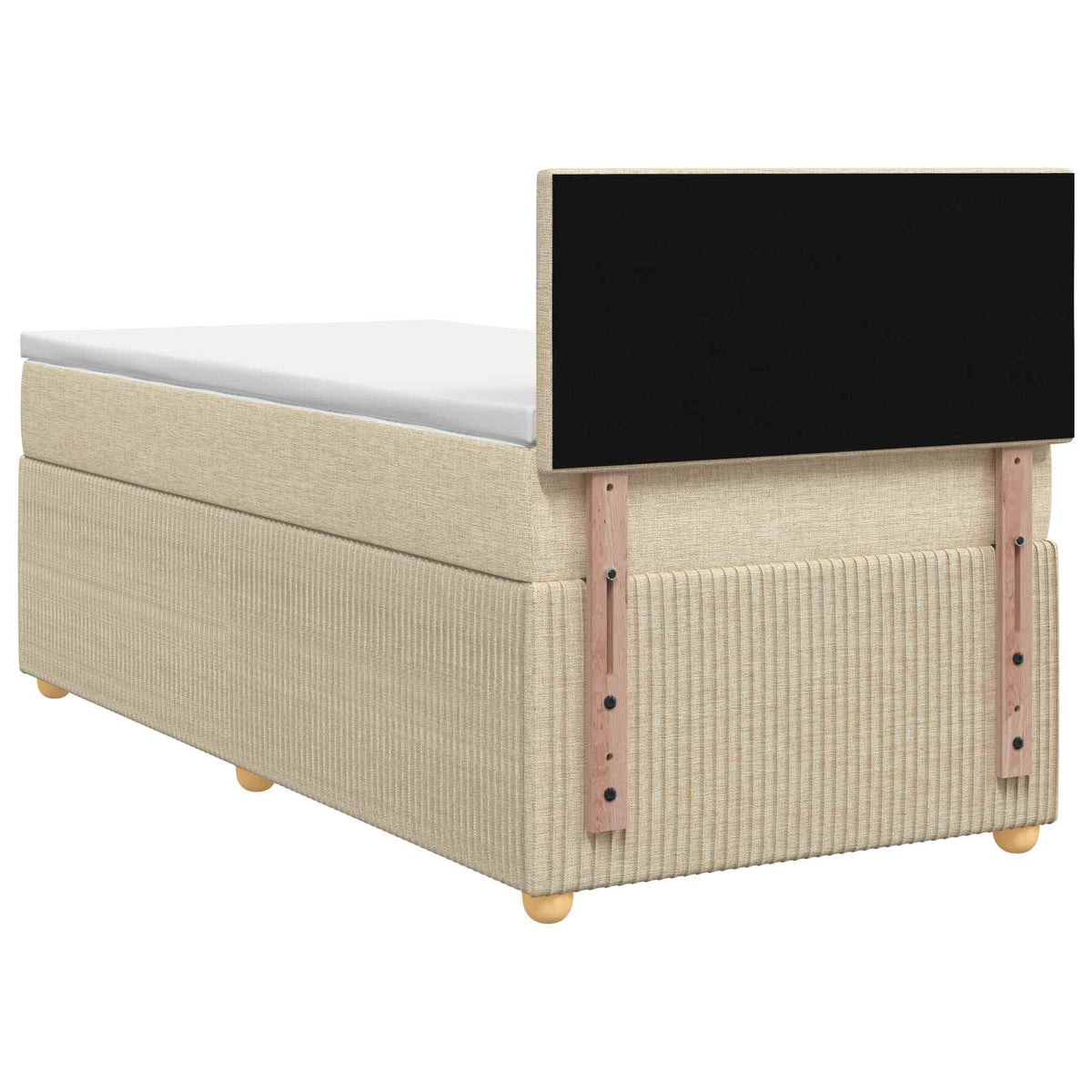 Boxspring ágy matraccal Krémszínű 90 x 200 cm Szövet 8