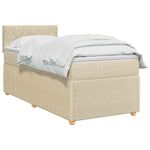 Boxspring ágy matraccal Krémszínű 90 x 200 cm Szövet 3