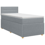 Boxspring ágy matraccal Világosszürke 100 x 200 cm Szövet 2