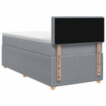 Boxspring ágy matraccal Világosszürke 100 x 200 cm Szövet 8