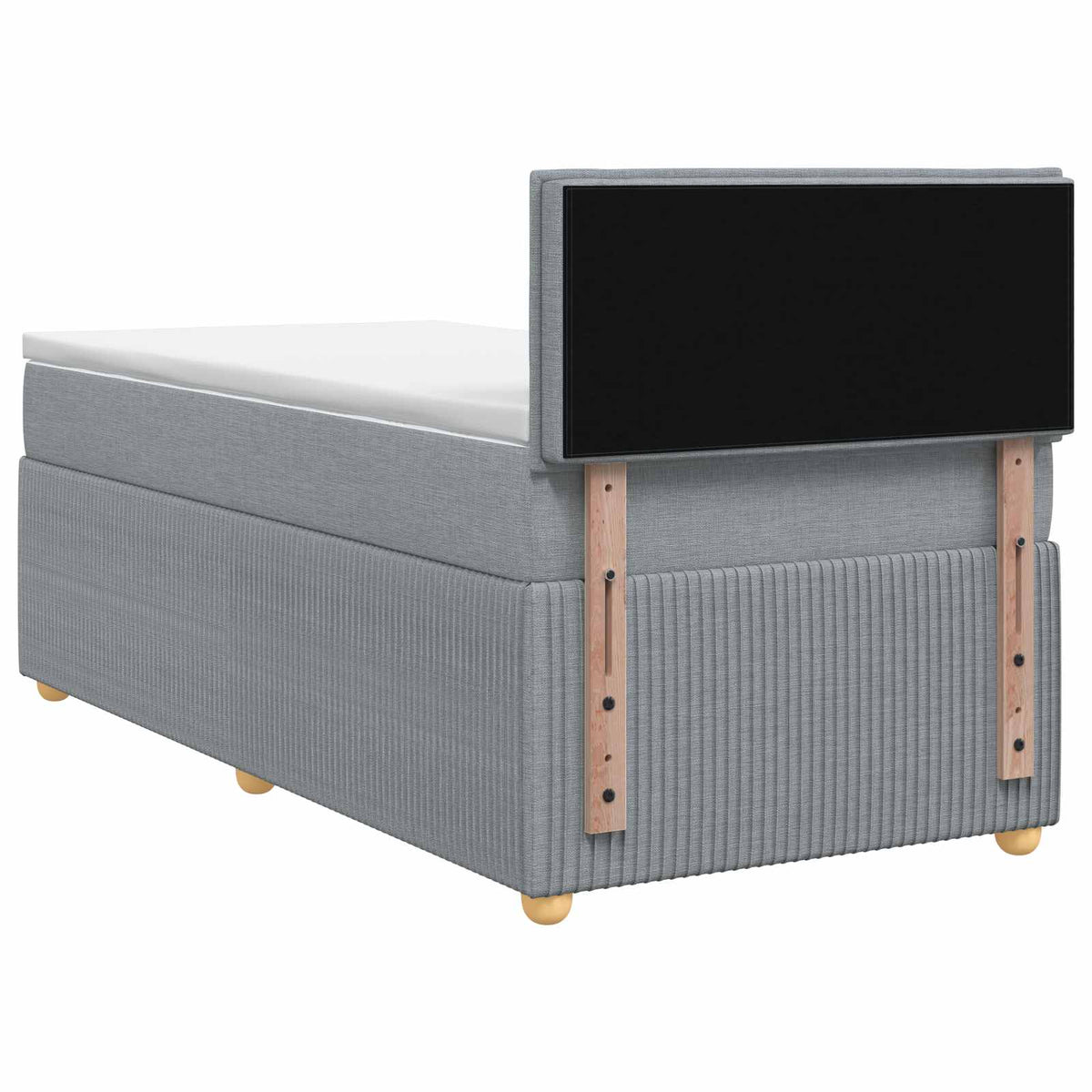 Boxspring ágy matraccal Világosszürke 100 x 200 cm Szövet 8