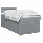 Boxspring ágy matraccal Világosszürke 100 x 200 cm Szövet 3