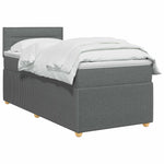 Boxspring ágy matraccal Sötétszürke 100 x 200 cm Szövet 3