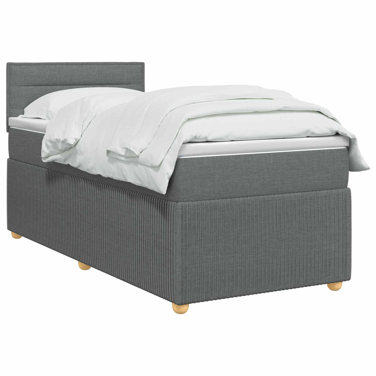 Boxspring ágy matraccal Sötétszürke 100 x 200 cm Szövet 3