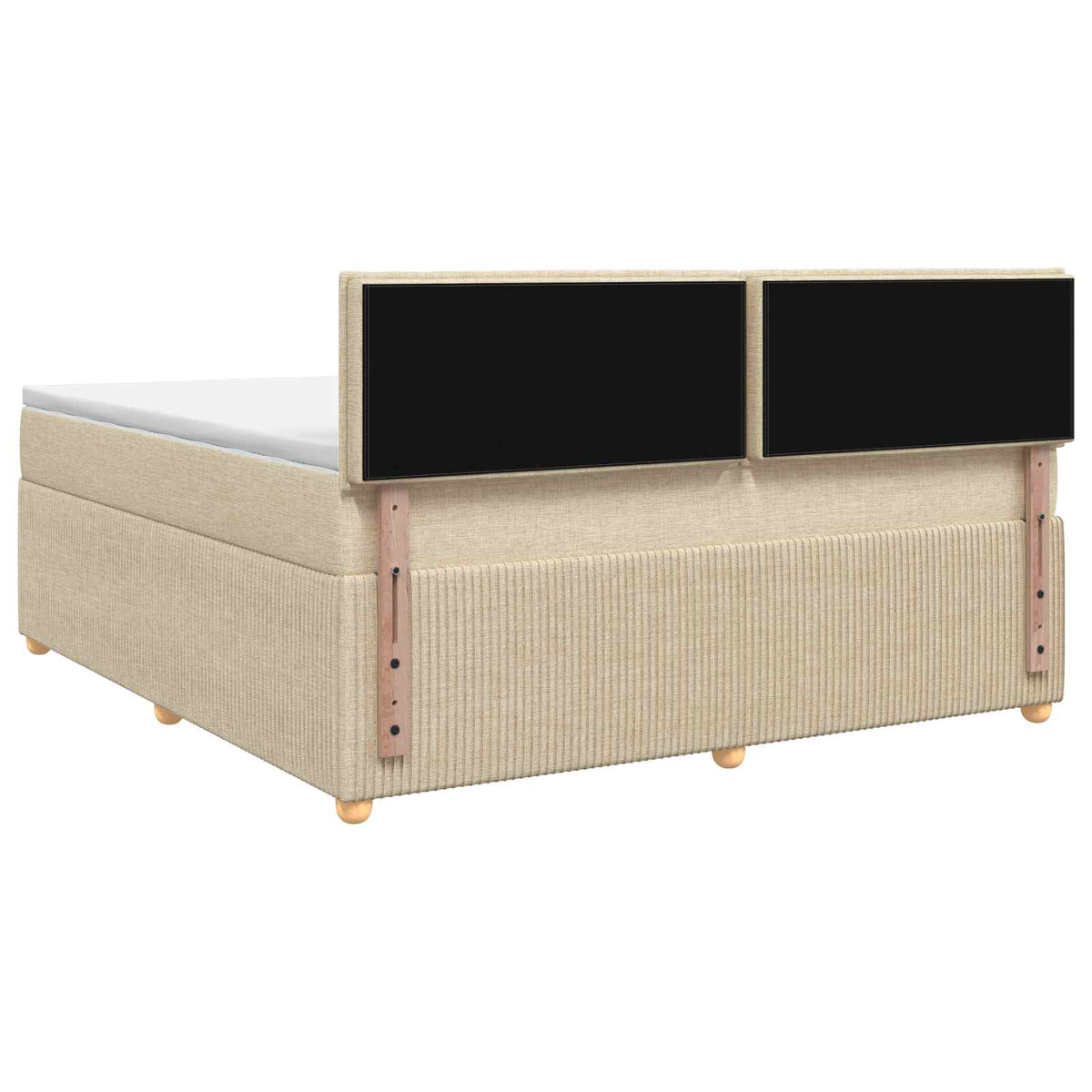 Boxspring ágy matraccal Krémszínű 160 x 200 cm Szövet 8