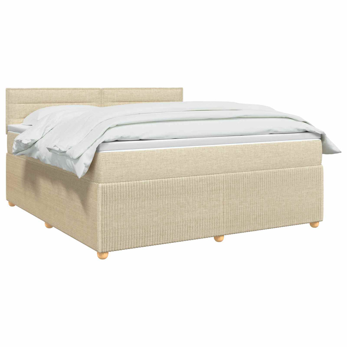 Boxspring ágy matraccal Krémszínű 160 x 200 cm Szövet 3
