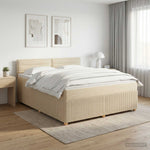 Boxspring ágy matraccal Krémszínű 160 x 200 cm Szövet