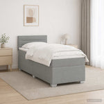 Boxspring ágy matraccal és LED-del Világosszürke 100 x 200 cm 4