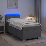Boxspring ágy matraccal és LED-del Világosszürke 100 x 200 cm