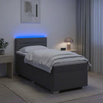 Boxspring ágy matraccal és LED-del Sötétszürke 100 x 200 cm 4