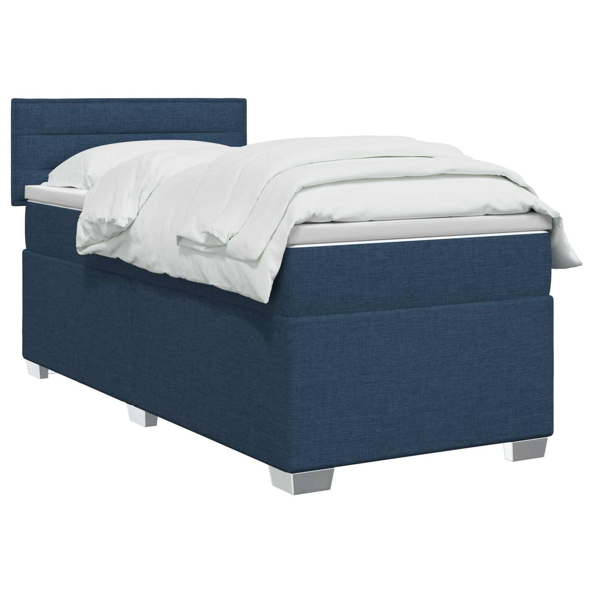 Boxspring ágy matraccal és LED-del Kék 90 x 190 cm Szövet 3