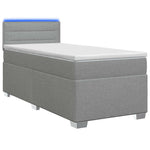 Boxspring ágy matraccal és LED-del Világosszürke 100 x 200 cm 2