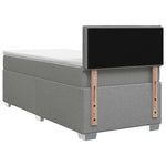 Boxspring ágy matraccal és LED-del Világosszürke 100 x 200 cm 9