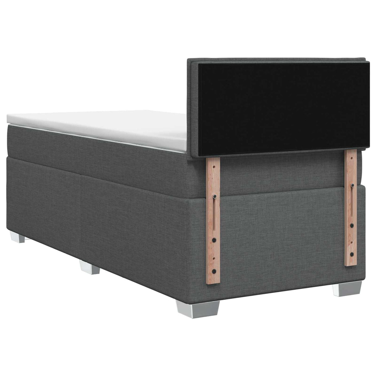 Boxspring ágy matraccal és LED-del Sötétszürke 100 x 200 cm 9