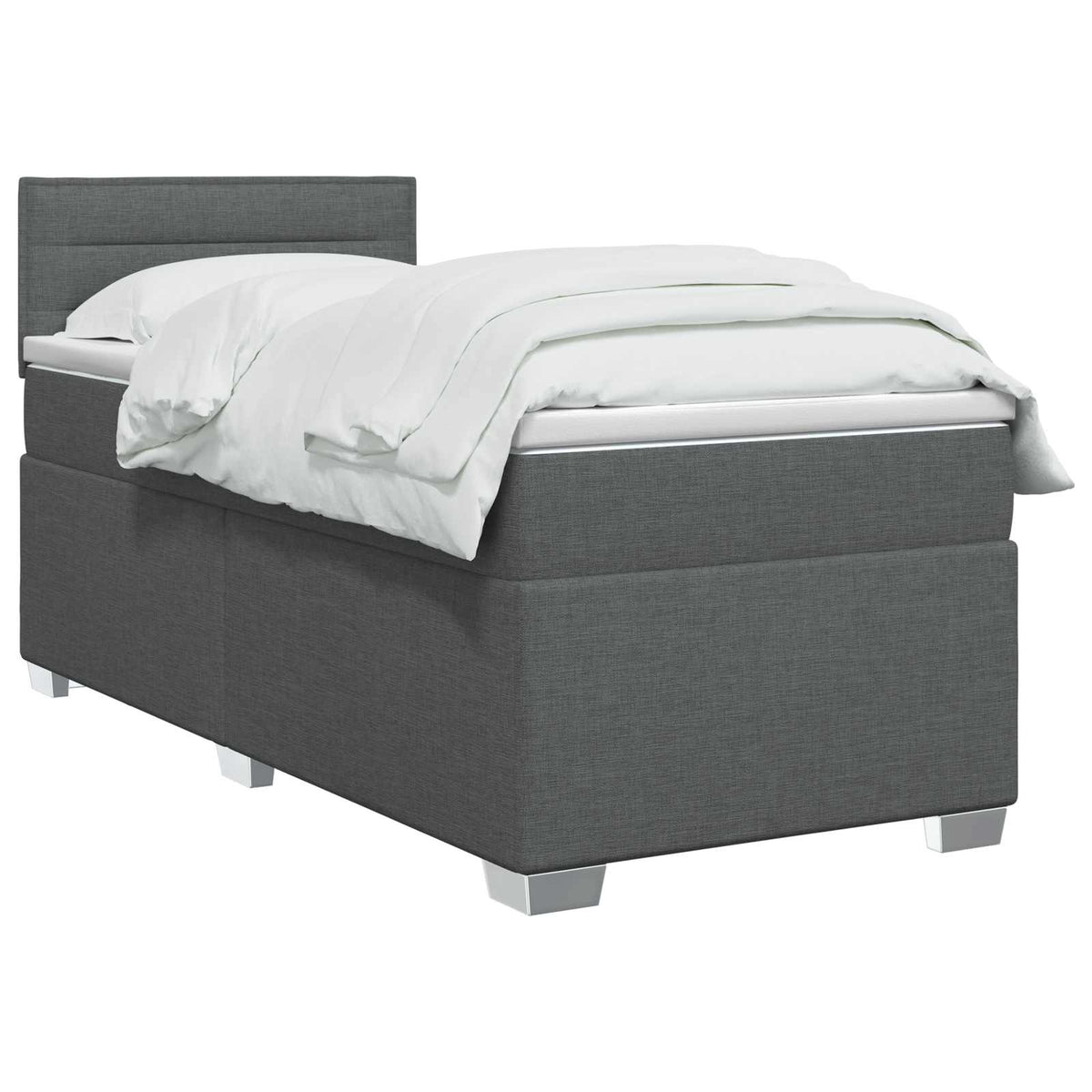 Boxspring ágy matraccal és LED-del Sötétszürke 100 x 200 cm 3
