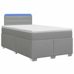 Boxspring ágy matraccal és LED-del Világosszürke 120 x 190 cm 2