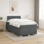 Boxspring ágy matraccal és LED-del Sötétszürke 120 x 190 cm 4